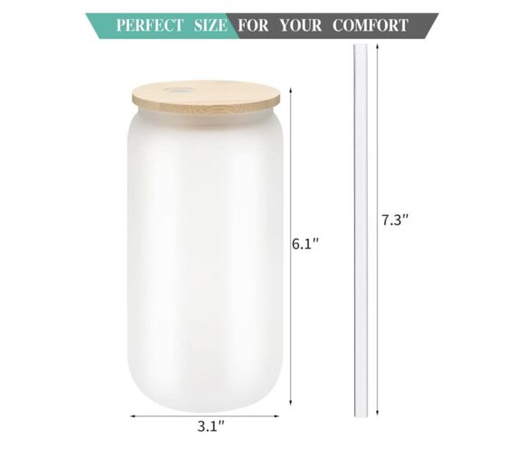Custom Frosted Glass Tumbler (18oz) - Image 2